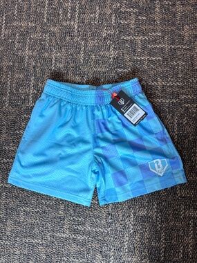 Youth Baseball lifestyle 101 shorts - blue checker